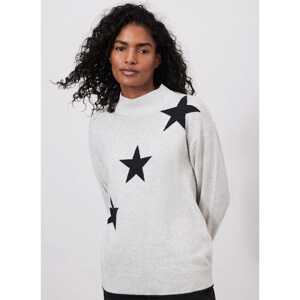 Mint Velvet Grey Star Motif Crew Neck Jumper